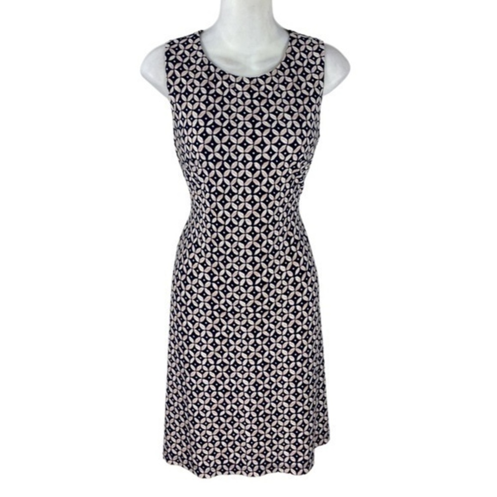 Tommy Hilfiger beige black printed jersey sleeveless dress FF26